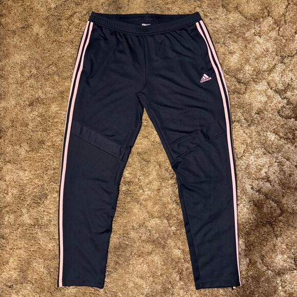 Adidas Three Stripe Sweatpants Joggers Messi Black / Pink XLarge - Picture 2 of 8